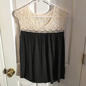 Maurices Gray Lace Tank Top Business Casual Small